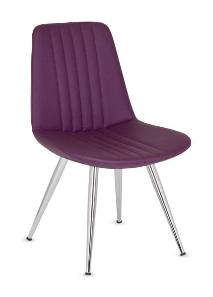 Sive Mor Kumaş Modern Mutfak Sandalyesi - Şık ve Ergonomik Yemek Sandalyesi | Konforlu Metal Ayaklı Sandalye