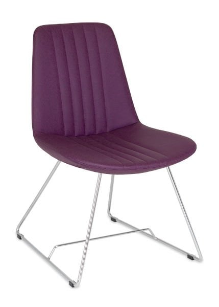 Sive Mor Kumaş Metal Krom Ayak Ofis Lobi Sandalyesi – Şık ve Ergonomik Bekleme Alanı Sandalyesi