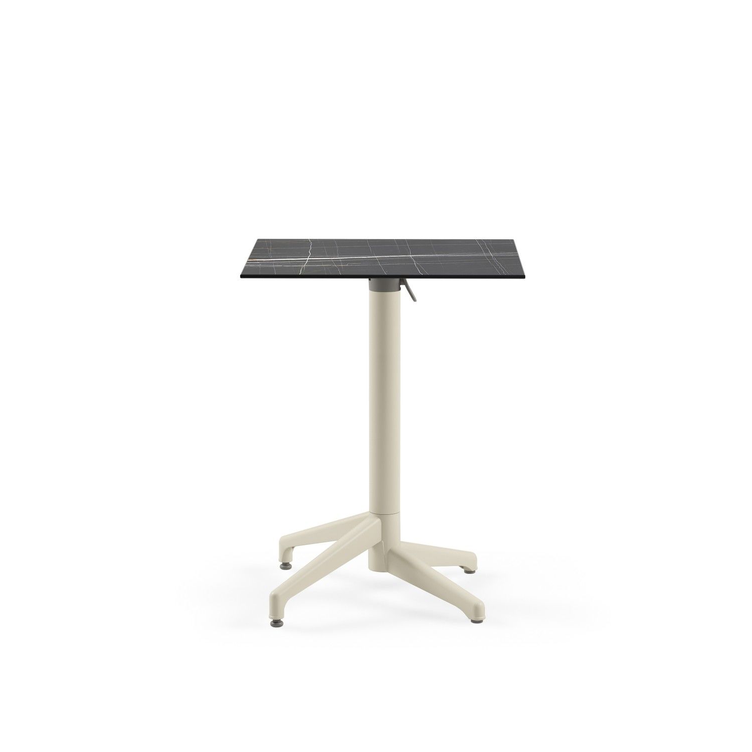 Siyah Mermer Compact Katlanır Dış Mekan Bahçe Masası 60x60