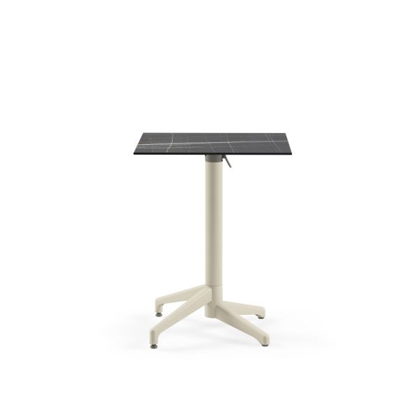 Siyah Mermer Compact Katlanır Dış Mekan Bahçe Masası 60x60