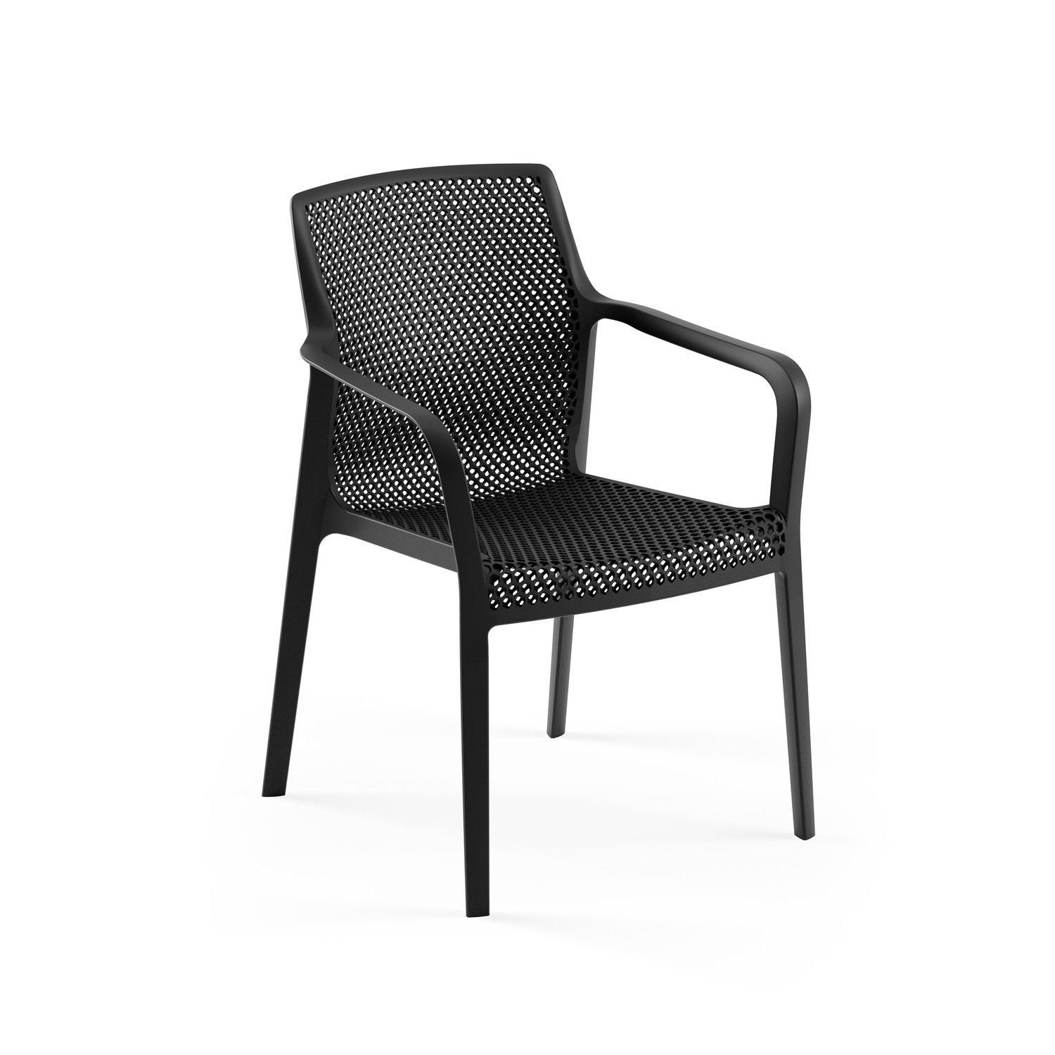 Siyah Kollu Plastik Bahçe Sandalyesi | Dış Mekan