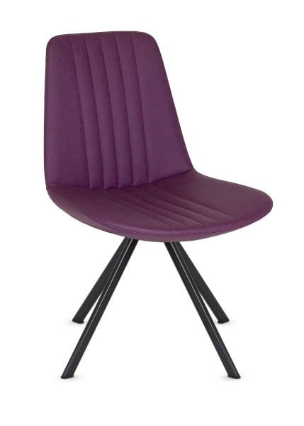 SİVE Mor Kumaş Metal Siyah Ayak Ofis Bekleme Sandalyesi - Şık ve Ergonomik Tasarım