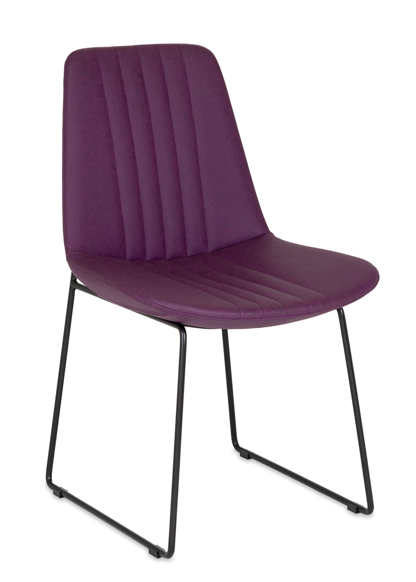 Sive Mor Kumaş Ofis Bekleme Sandalyesi – Metal Siyah Ayaklı, Ergonomik ve Şık Tasarım