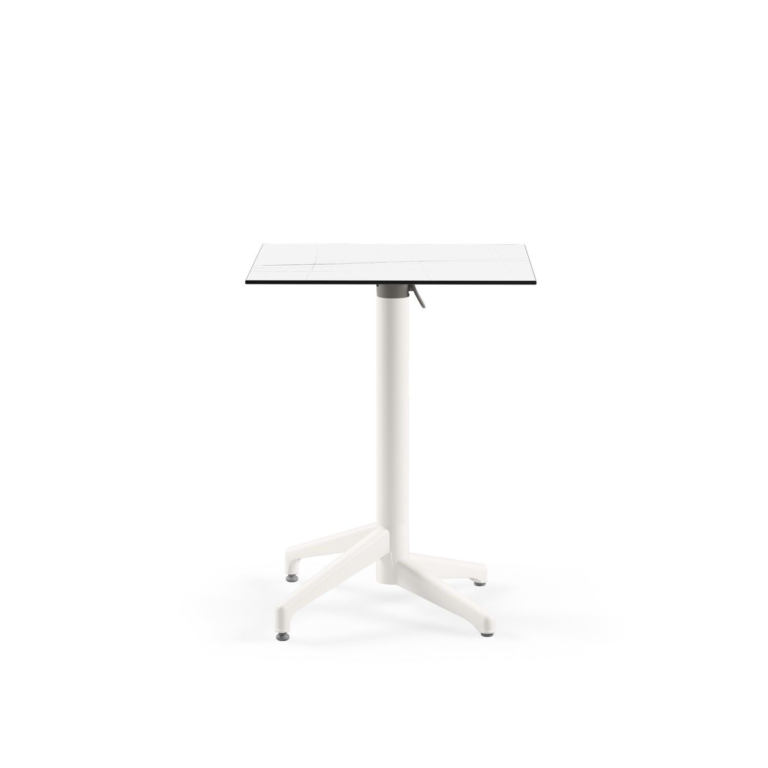 Beyaz Mermer Compact Katlanabilir Bahçe Masası 60x60