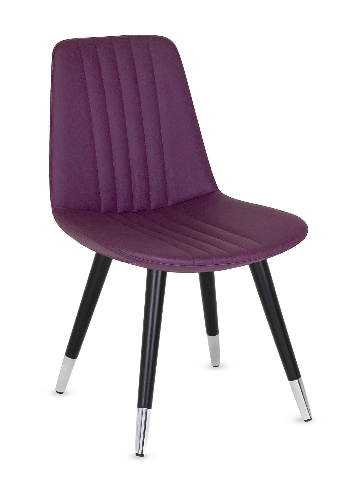 Sive Modern Ahşap Siyah Ayak Mor Kumaş Sandalye | Ergonomik ve Şık Mutfak Sandalyesi