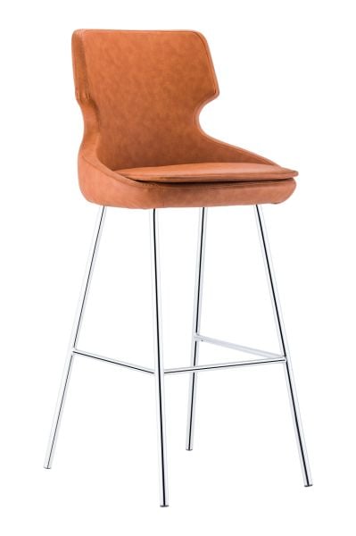 Donna Kahve Deri Metal Ayak Konforlu Rahat Oturumlu Bar Sandalye Modeli