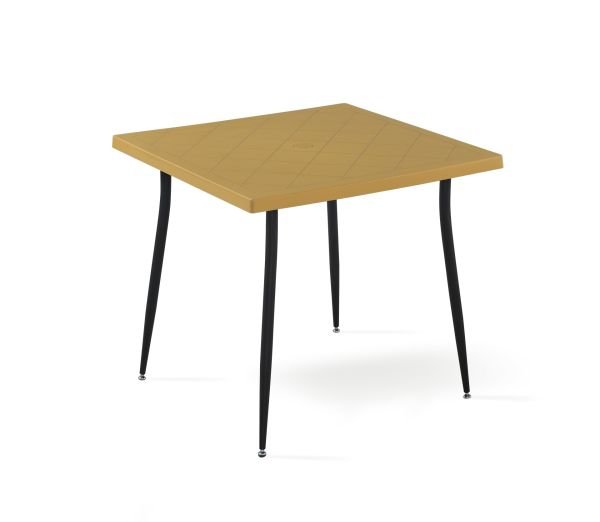 Siyah Hardal Dış Mekan Bahçe Masa Sandalye Takımı 80x80 cm Kare Masa