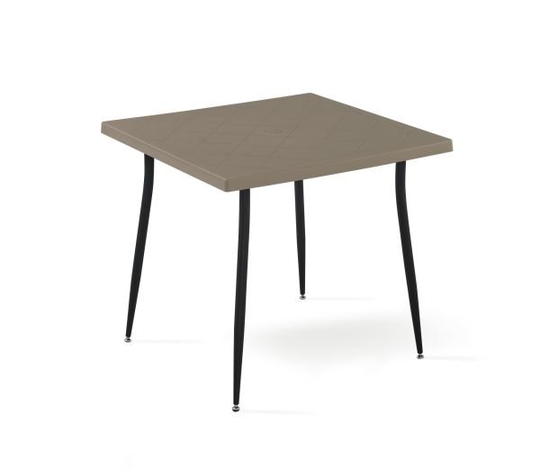 Siyah Kum Beji 4 Kişilik Bahçe Masa Sandalye Takımı 80x80 cm Kare Masa Seti İç ve Dış Mekan Kullanımına Uygun