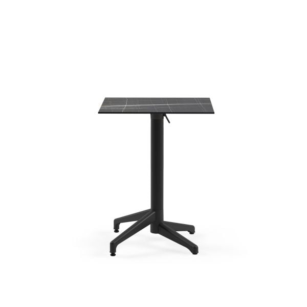 Siyah Mermer Compact Katlanabilir Veranda Masası 60x60