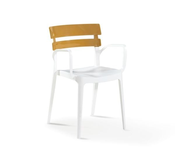 Beyaz Hardal Dış Mekan Bahçe Masa Sandalye Takımı 4 Kişilik Kare 80x80 cm Set