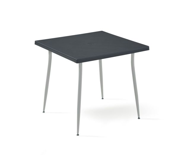 Antrasit Gri 4 Kişilik 80x80 cm Masa Sandalye Takımı Otel Kafe Restoran Balkon Teras Bahçe
