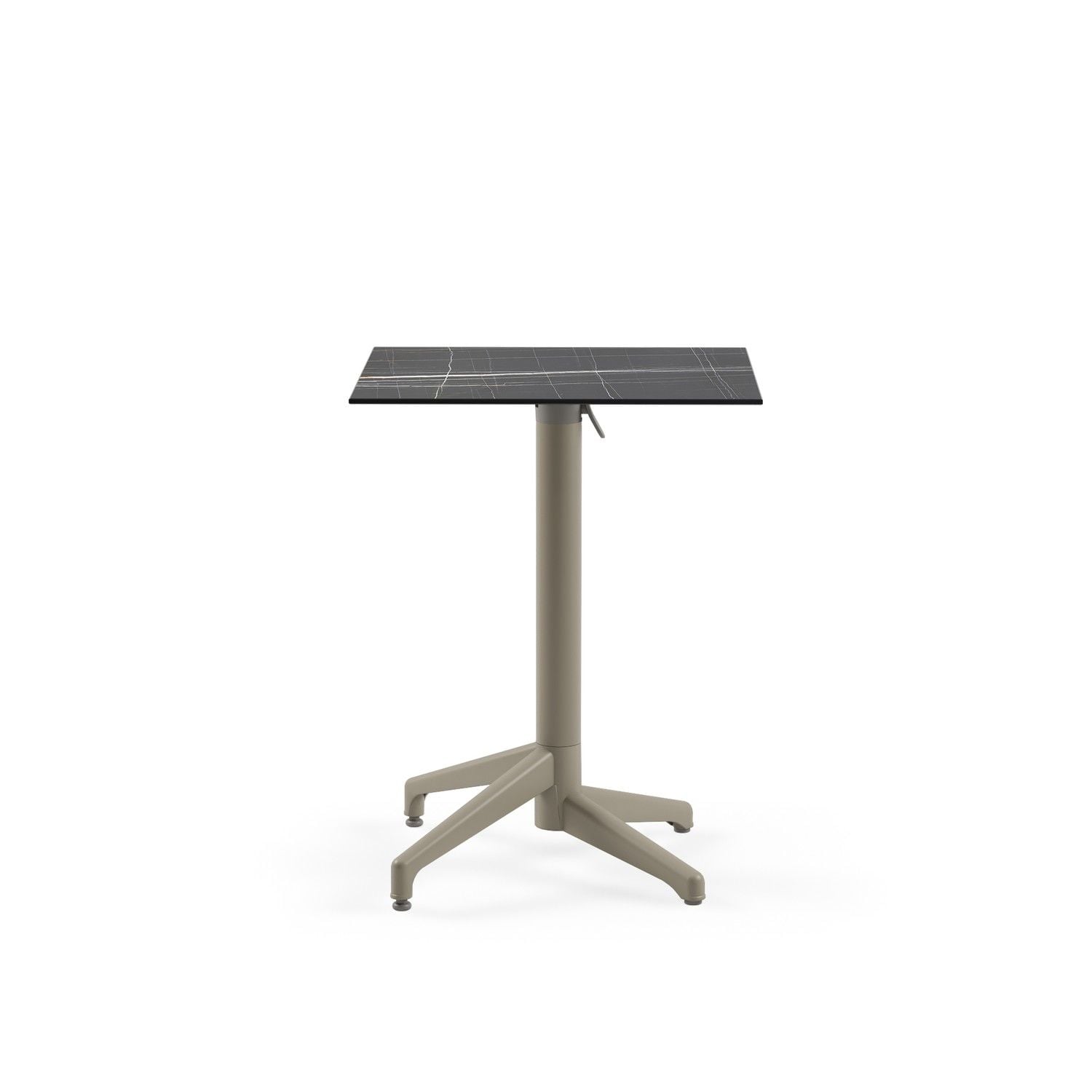 Siyah Mermer Compact Katlanır Bahçe Masası 60x60