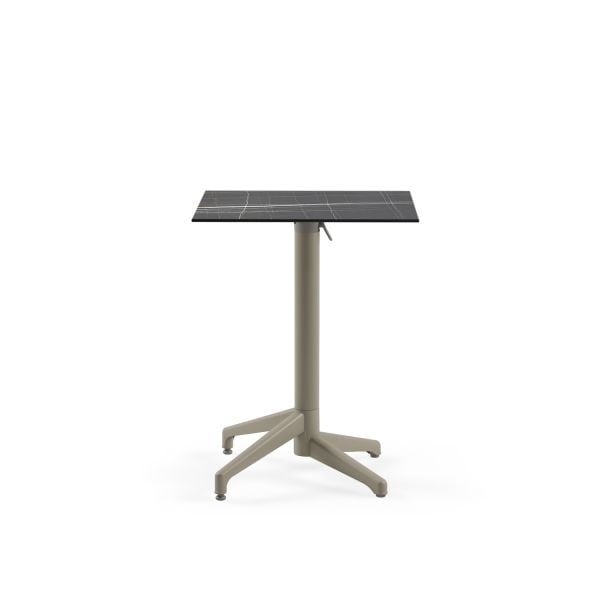 Siyah Mermer Compact Katlanır Bahçe Masası 60x60