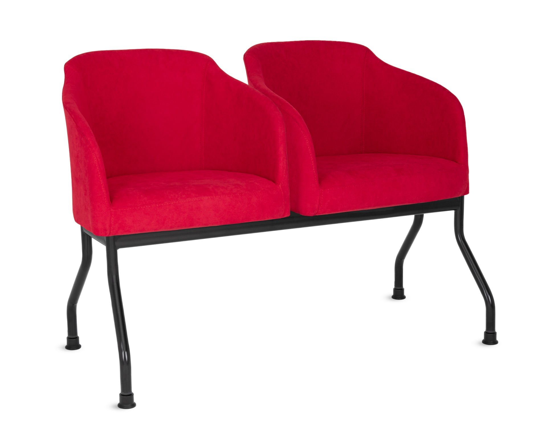 Poly Kumaş Siyah Metal Ayak İkili 2 Kişilik Ofis Bekleme Koltuğu - Ergonomik ve Şık Tasarım, Çeşitli Kullanım Alanları İçin İdeal