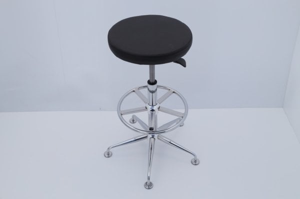 Siyah Deri Yüksek Bar Taburesi