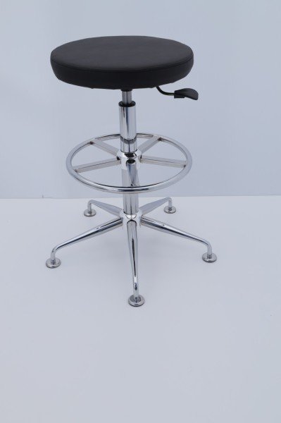 Siyah Deri Yüksek Bar Taburesi