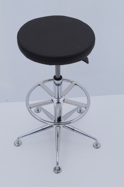 Siyah Deri Yüksek Bar Taburesi