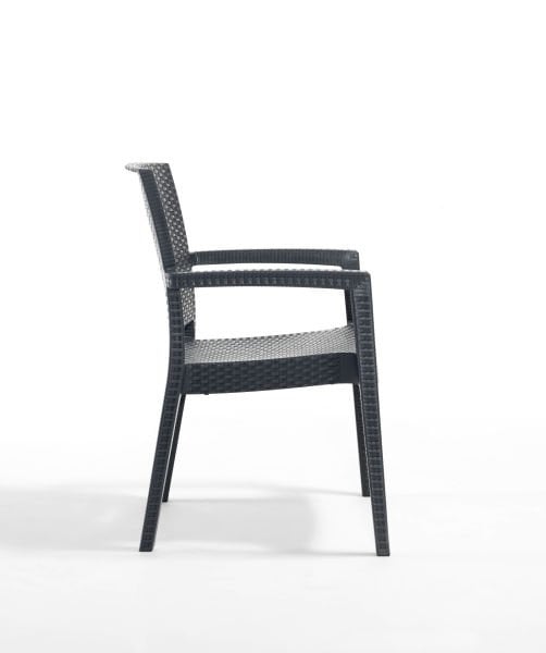 \'\'Şık Antrasit Rattan Bahçe Masa Sandalye Takımı – 6 Kişilik 90x150 Dikdörtgen Set, Dayanıklı ve Kullanışlı Dış Mekan Mobilyası, Havuz Kenarı ve Teras İçin İdeal\'\'