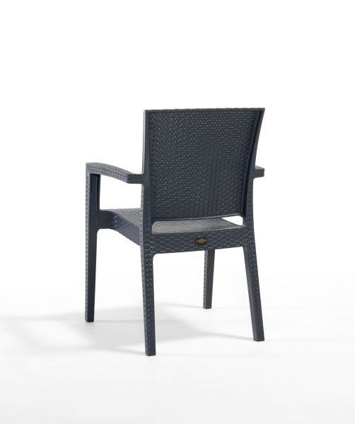 \'\'Şık Antrasit Rattan Bahçe Masa Sandalye Takımı – 6 Kişilik 90x150 Dikdörtgen Set, Dayanıklı ve Kullanışlı Dış Mekan Mobilyası, Havuz Kenarı ve Teras İçin İdeal\'\'