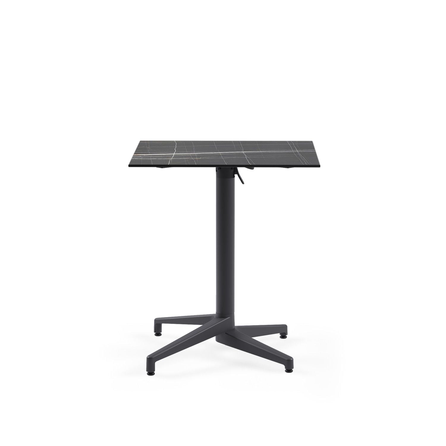 Siyah Mermer Desenli Compact Katlanır Bahçe Masası 69x69