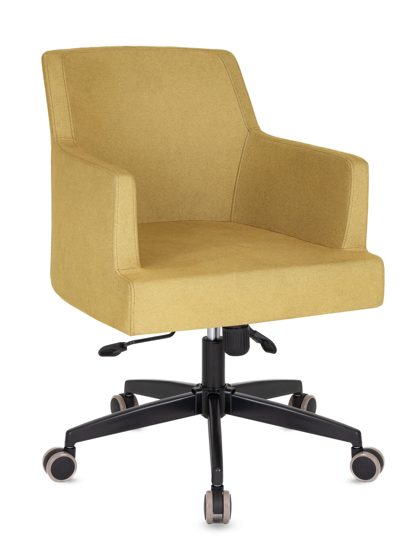 Seat Siyah Metal Ayak Sarı Kumaş Döşemeli Yükseklik Ayarlı Ofis Çalışma Koltuğu - Ergonomik Ofis Koltuğu, Çoklu Tilt Mekanizmalı