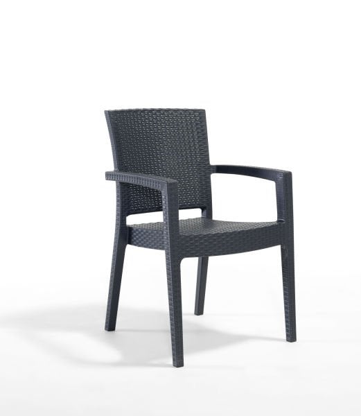 4 Kişilik Antrasit Rattan Bahçe Masa Sandalye Takımı - 90x90 cm Şık ve Dayanıklı Dış Mekan Masa Seti