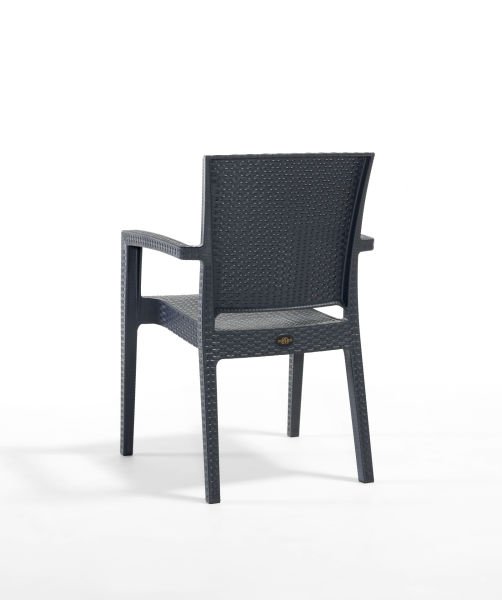 4 Kişilik Antrasit Rattan Bahçe Masa Sandalye Takımı - 90x90 cm Şık ve Dayanıklı Dış Mekan Masa Seti