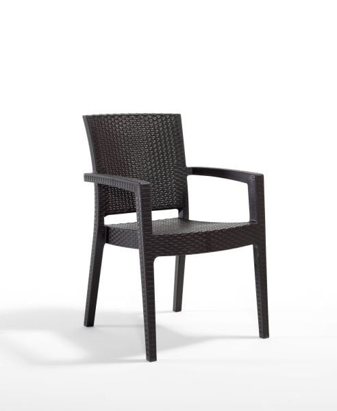 Kahverengi Rattan Dış Mekan Masa Sandalye Takımı - 4 Kişilik 90x90 cm Dikdörtgen Bahçe Seti Havuz Kenarı ve Teras Kullanımı için Şık ve Dayanıklı Çözüm