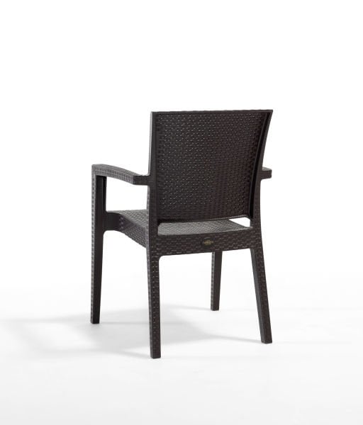 Kahverengi Rattan Dış Mekan Masa Sandalye Takımı - 4 Kişilik 90x90 cm Dikdörtgen Bahçe Seti Havuz Kenarı ve Teras Kullanımı için Şık ve Dayanıklı Çözüm