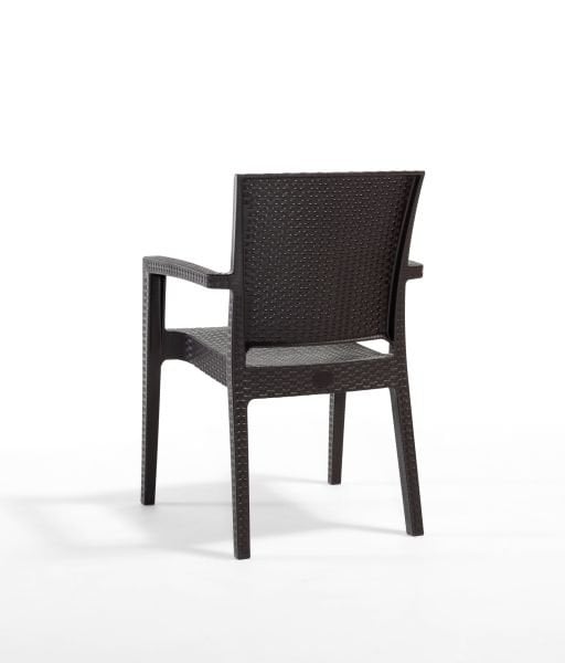 Kahverengi Rattan Dış Mekan Masa Sandalye Takımı - 4 Kişilik 90x90 cm Dikdörtgen Bahçe Seti Havuz Kenarı ve Teras Kullanımı için Şık ve Dayanıklı Çözüm