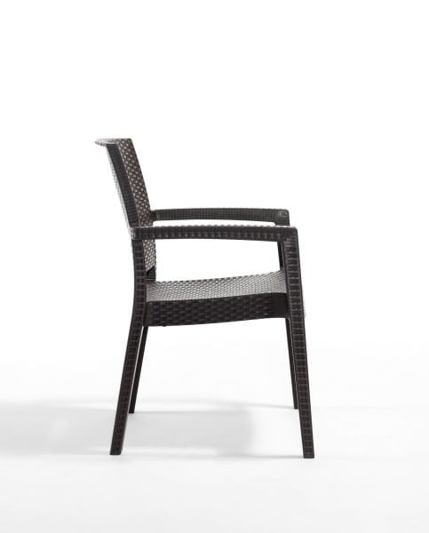 Kahverengi Rattan Dış Mekan Masa Sandalye Takımı - 4 Kişilik 90x90 cm Dikdörtgen Bahçe Seti Havuz Kenarı ve Teras Kullanımı için Şık ve Dayanıklı Çözüm