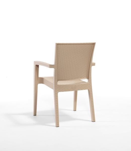 4 Kişilik Cappuccino Renk Rattan Bahçe Masa Sandalye Seti 90x90 cm Kare Masa ile Şık ve Dayanıklı Dış Mekan Takımı Teras Balkon Kafe Otel ve Restoran İçin İdeal Seçenek