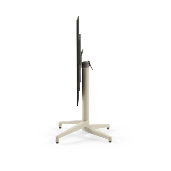 Bej Ayak Beyaz Compact Katlanır Bahçe Masası 69x69