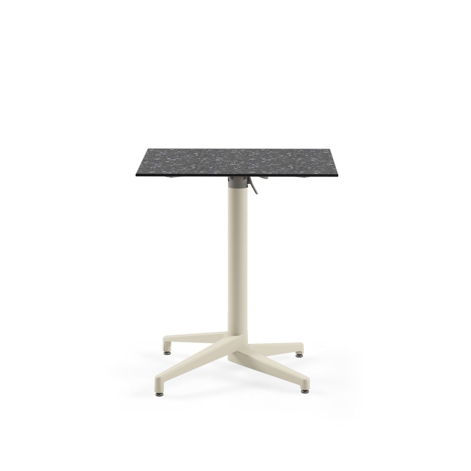 Bej Ayak Terrazzo Compact Katlanır Bahçe Masası 69x69