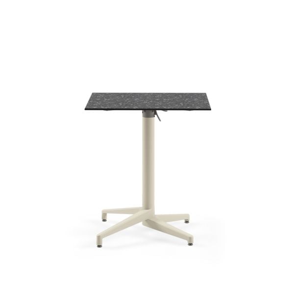 Bej Ayak Terrazzo Compact Katlanır Bahçe Masası 69x69