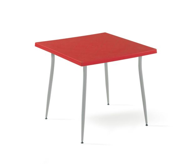 Kırmızı 4 Kişilik Dış Mekan Masa Sandalye Takımı 80x80 cm