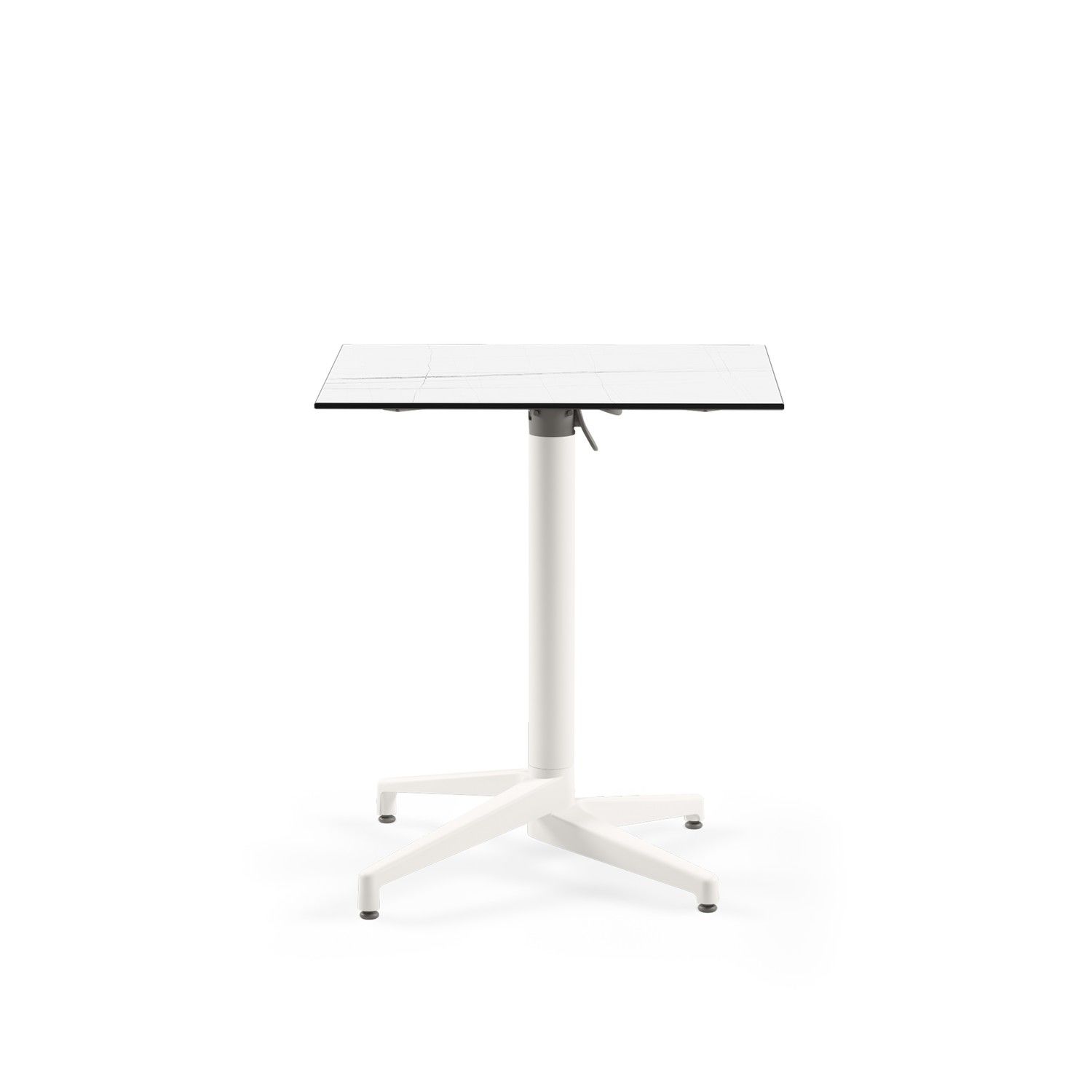 Beyaz Ayak Beyaz Mermer Compact Katlanabilir Bahçe Masası