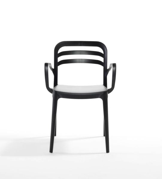 Siyah 4 Kişilik Dış Mekan Bahçe Masa Sandalye Takımı 80x80 cm