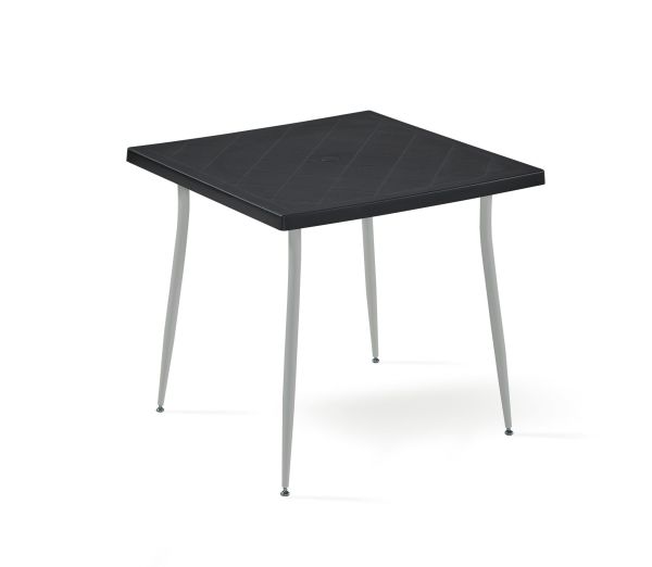 Siyah 4 Kişilik Dış Mekan Bahçe Masa Sandalye Takımı 80x80 cm