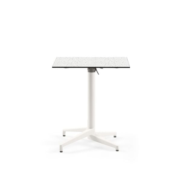 Beyaz Terrazzo Compact Katlanabilir Cafe Masası 69x69