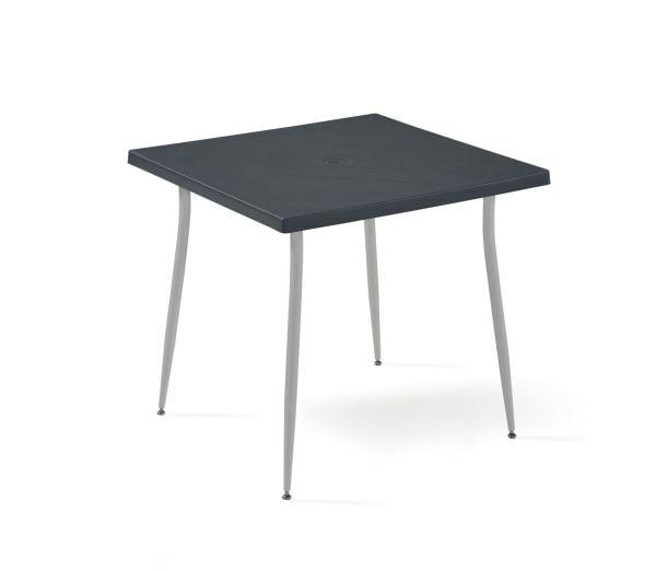 Antrasit Dış Mekan Bahçe Masa Sandalye Takımı 4 Kişilik 80x80 cm