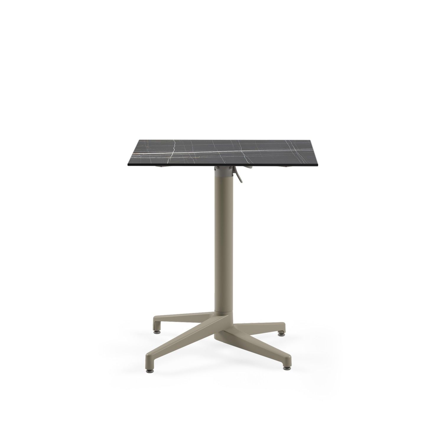 Siyah Mermer Desenli Katlanır Compact Bahçe Masası 69x69