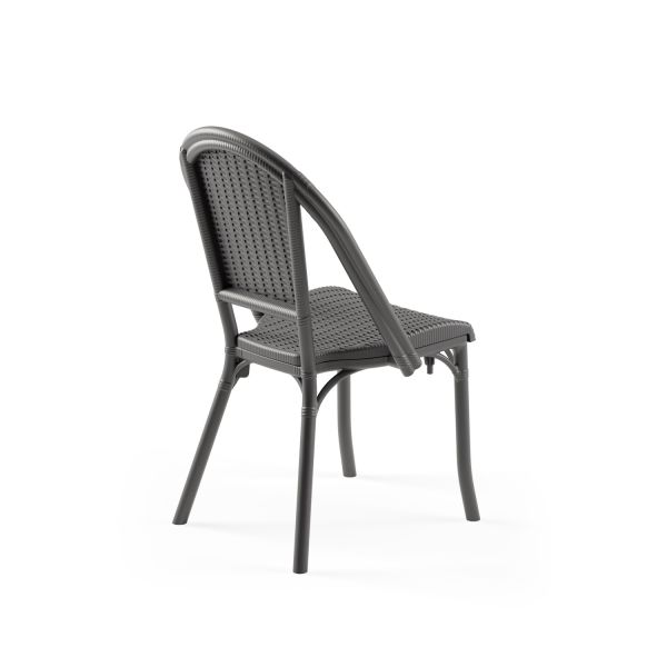 Antrasit Rattan Desenli Plastik Bahçe Sandalyesi