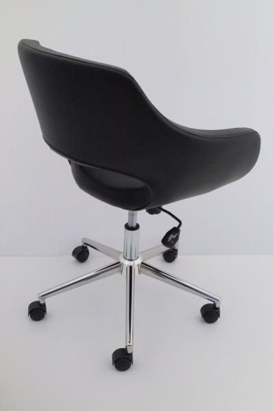 Ultra Siyah Deri Ofis Çalışma Koltuğu