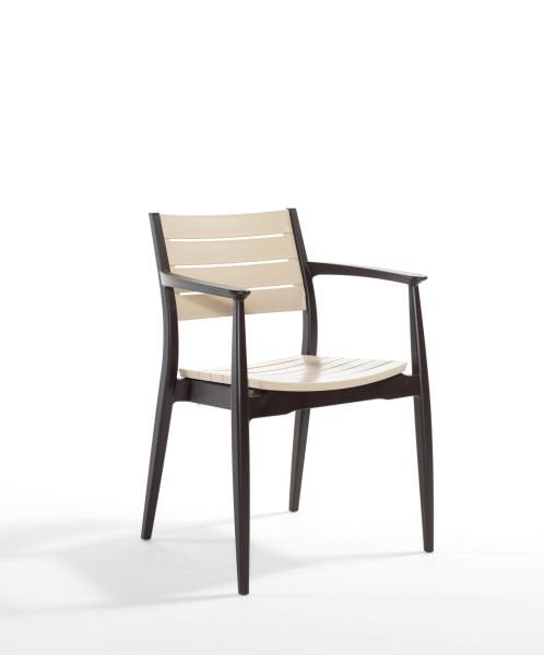 Kahverengi Cappucino Dış Mekan 4 Kişilik Bahçe Masa Sandalye Takımı 90x90 Kare Set