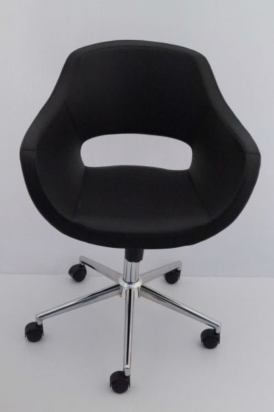 Ultra Siyah Deri Ofis Çalışma Sandalyesi