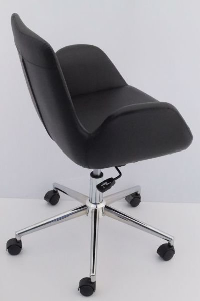 Hava Siyah Deri Ofis Çalışma Sandalyesi