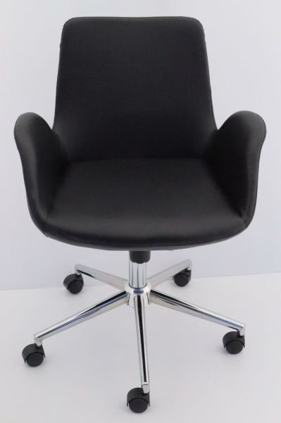 Hava Siyah Deri Ofis Çalışma Koltuğu