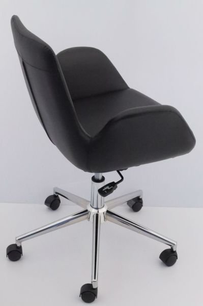 Hava Siyah Deri Ofis Çalışma Koltuğu