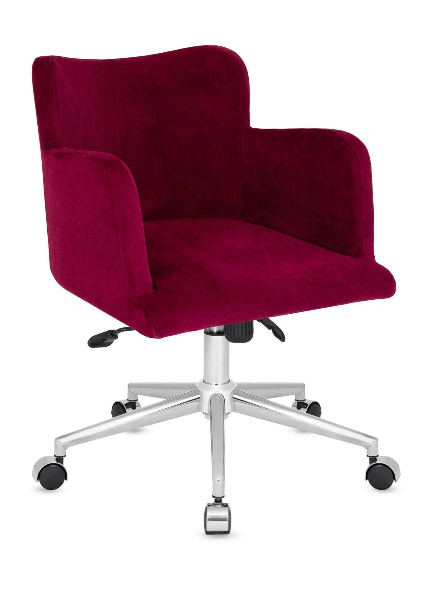 Rare Mor Kumaş Ofis Çalışma Koltuğu – Yüksek Rahatlık, Ergonomik Tasarım, Metal Krom Yıldız Ayaklı, Ayarlanabilir Çoklu Tilt Mekanizma – Sekreter ve Ev Ofisi İçin İdeal